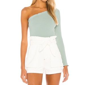 superdown Sandra One Shoulder Top in Sage